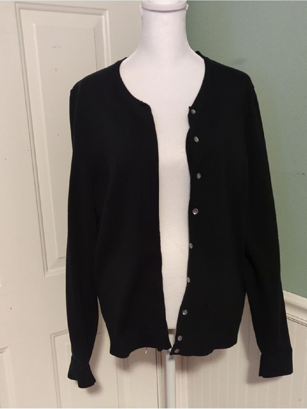 Charter Club Black Button-Up Cardigan XL